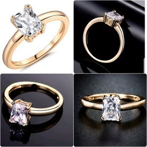 18k gold filled Charms Unique Solitaire Sapphire